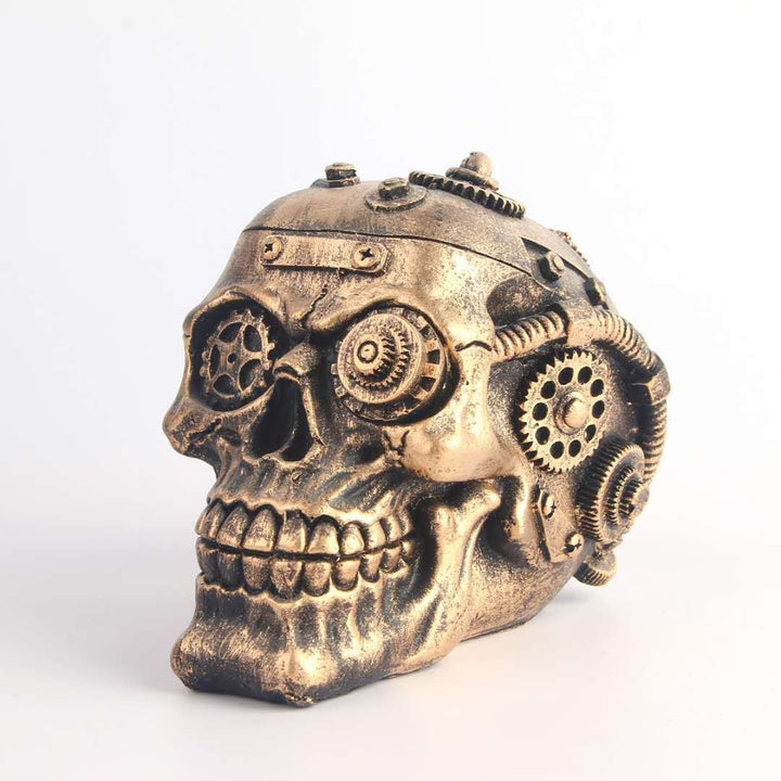 Steampunk Mechanical Skull Ornament Antique Bronze Decor