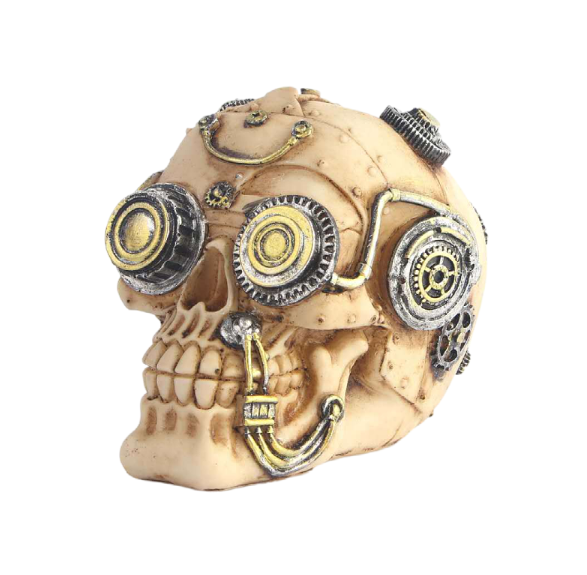 Mechanical Skull Decor for Steampunk Gothic Displays