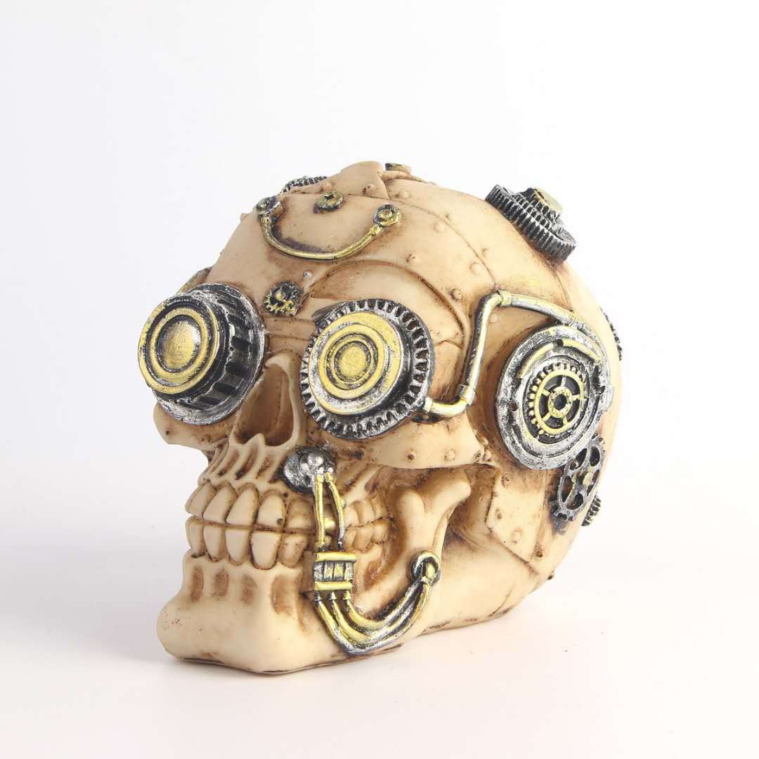 Mechanical Skull Decor for Steampunk Gothic Displays