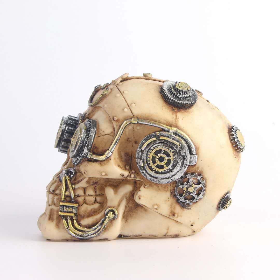 Mechanical Skull Decor for Steampunk Gothic Displays