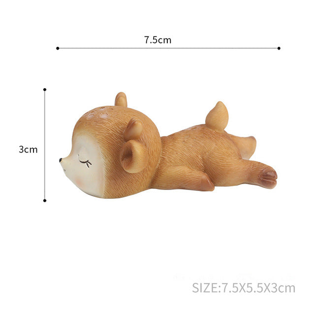 Resin Sleeping Deer Christmas Ornament for Cozy Decor