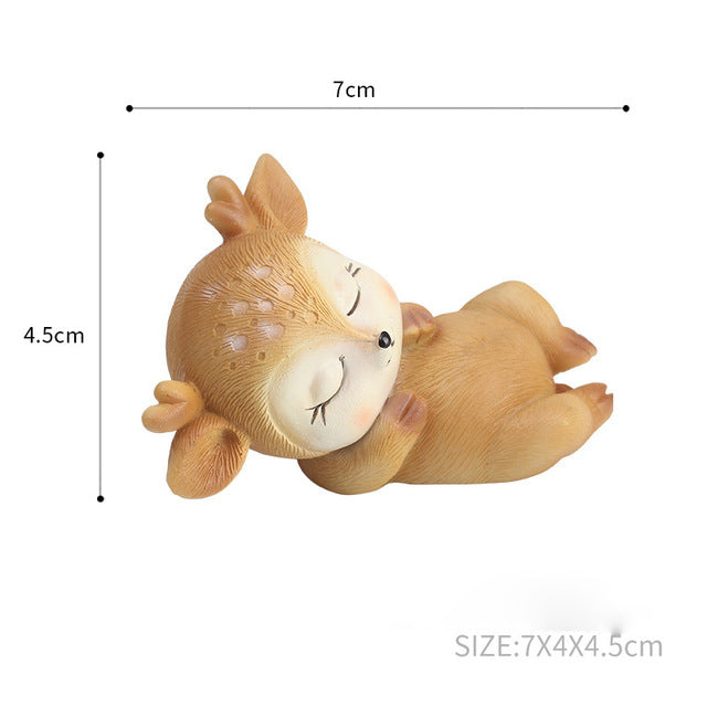 Resin Sleeping Deer Christmas Ornament for Cozy Decor