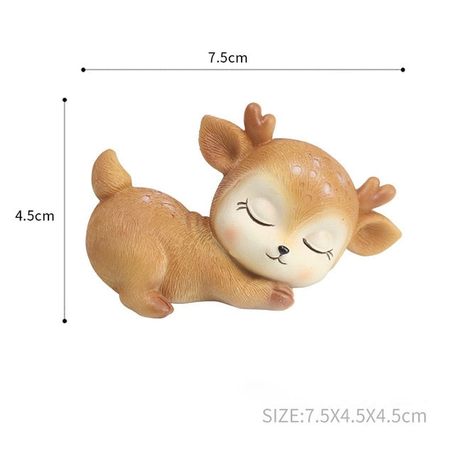 Resin Sleeping Deer Christmas Ornament for Cozy Decor