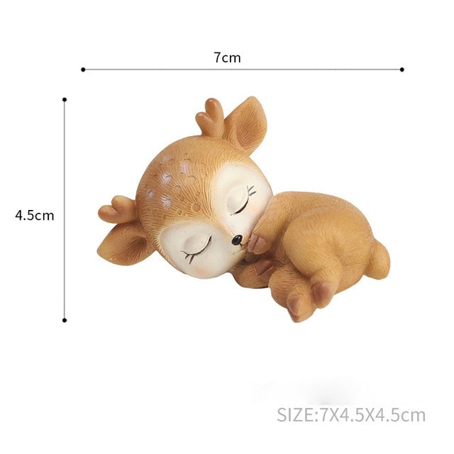 Resin Sleeping Deer Christmas Ornament for Cozy Decor