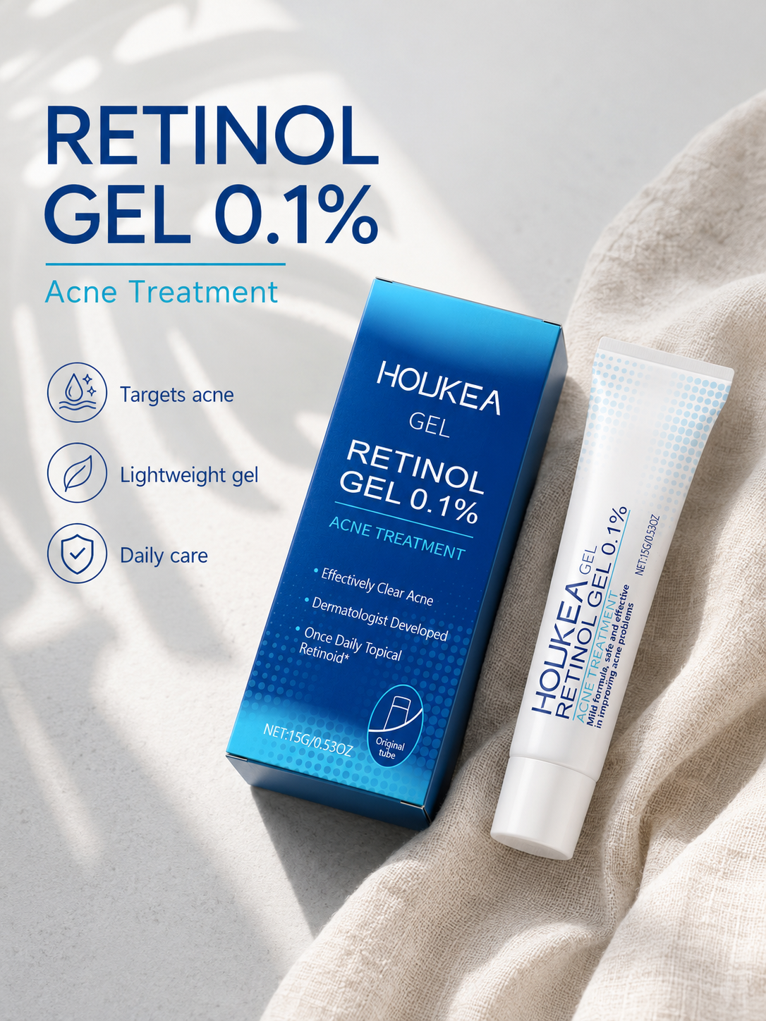 Retinol Gel 0.1% — Acne Treatment for Clearer Skin in 4 Weeks