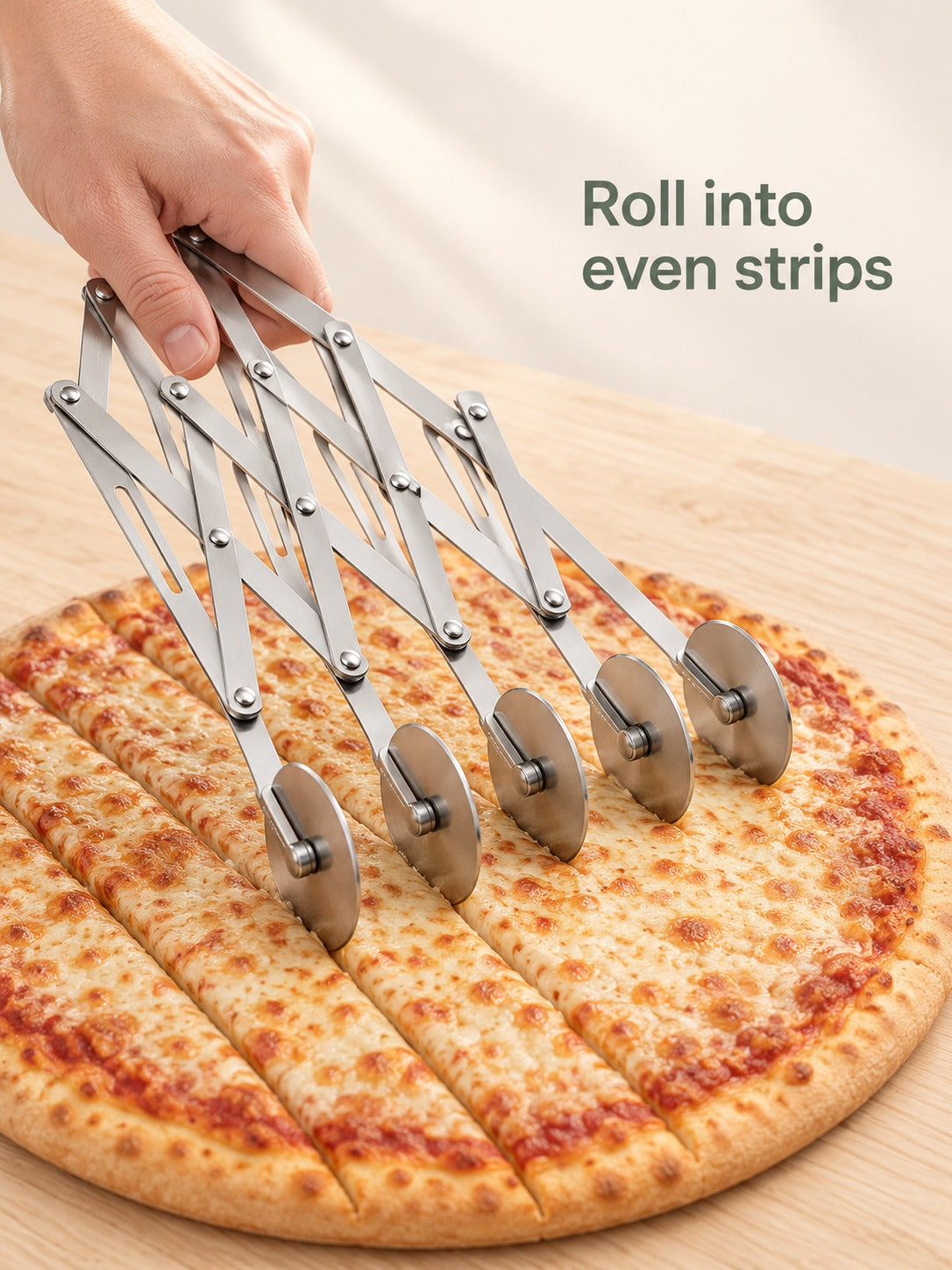 Retractable Multi-Wheel Pizza Cutter That Folds Flat