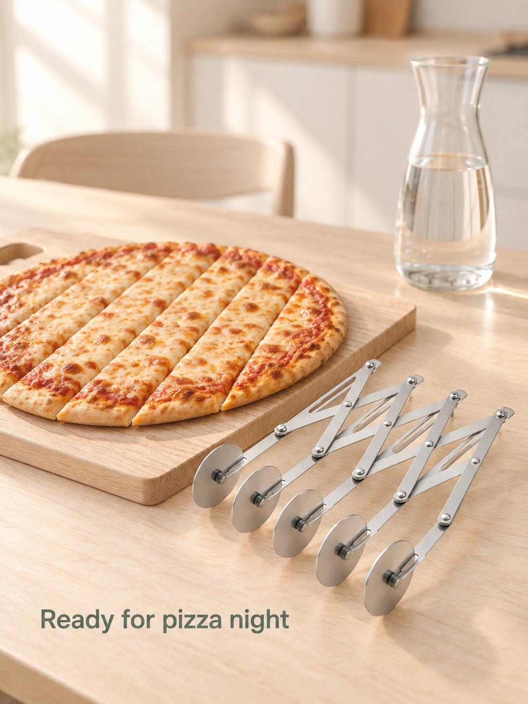 Retractable Multi-Wheel Pizza Cutter That Folds Flat