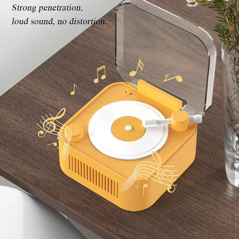 Retro Vinyl Bluetooth Speaker With Long Battery Life