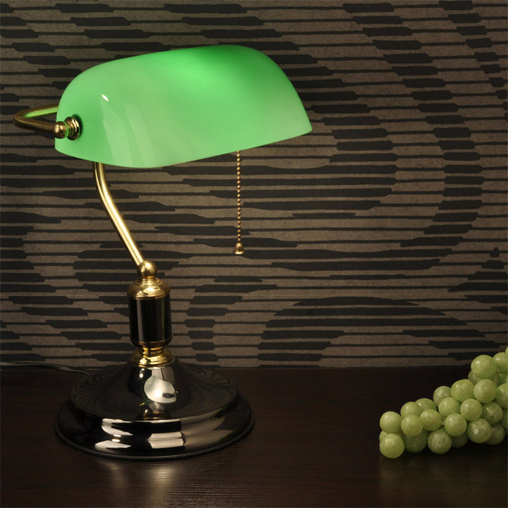 Green Glass Banker's Lamp Shade for Vintage Desk Lamps