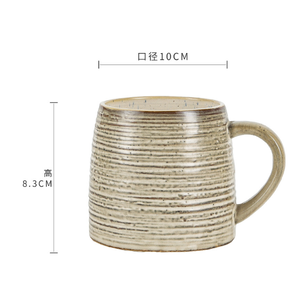 Retro Ceramic Coffee Mug with Textured Speckled Glaze