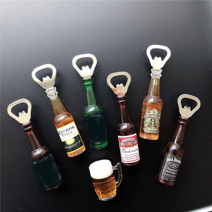 Retro Mini Beer Bottle Opener Magnet for Fridge Decor