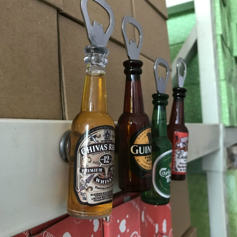 Retro Mini Beer Bottle Opener Magnet for Fridge Decor