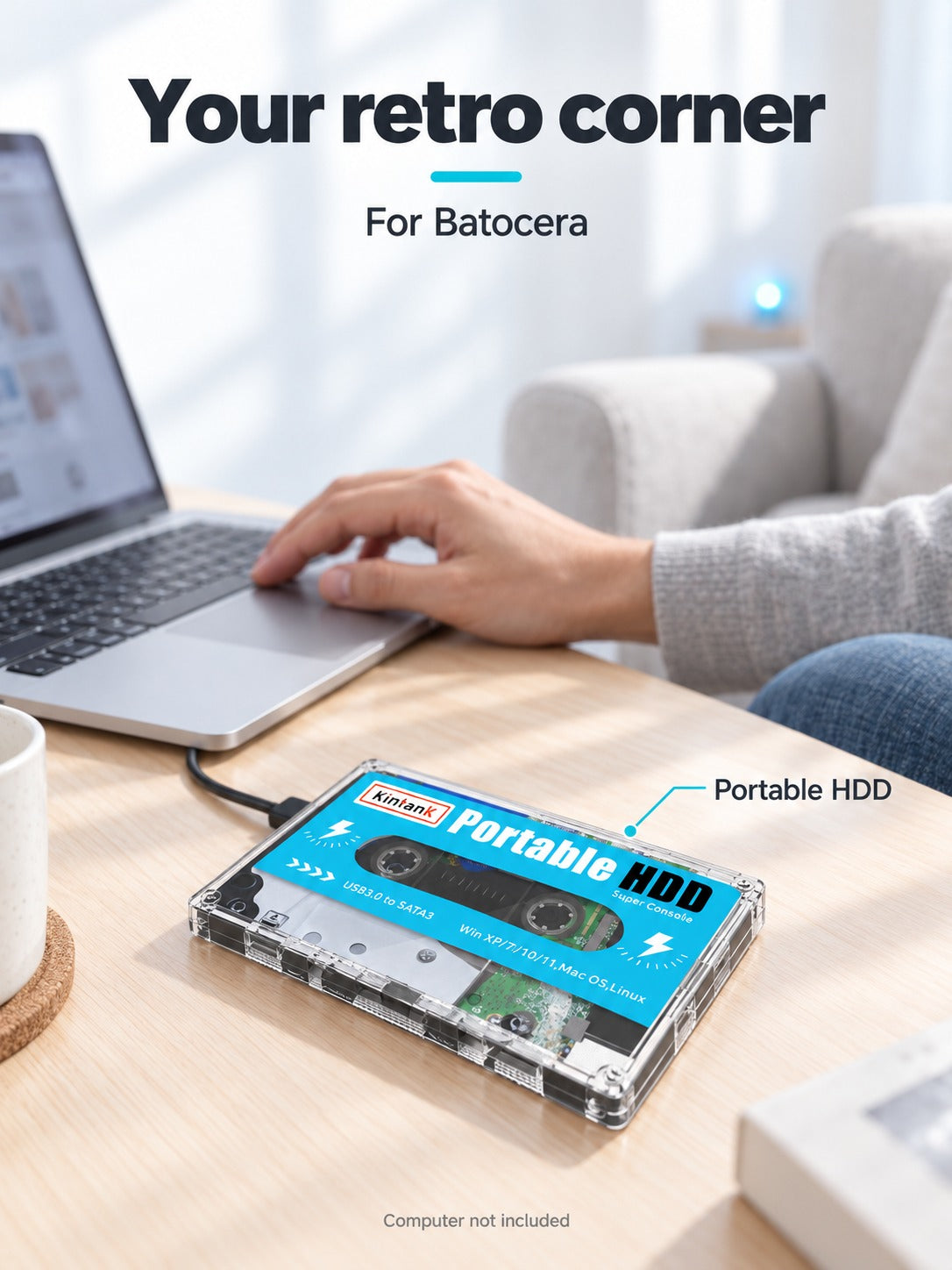 Retro Game Portable Hard Drive 500GB for Batocera