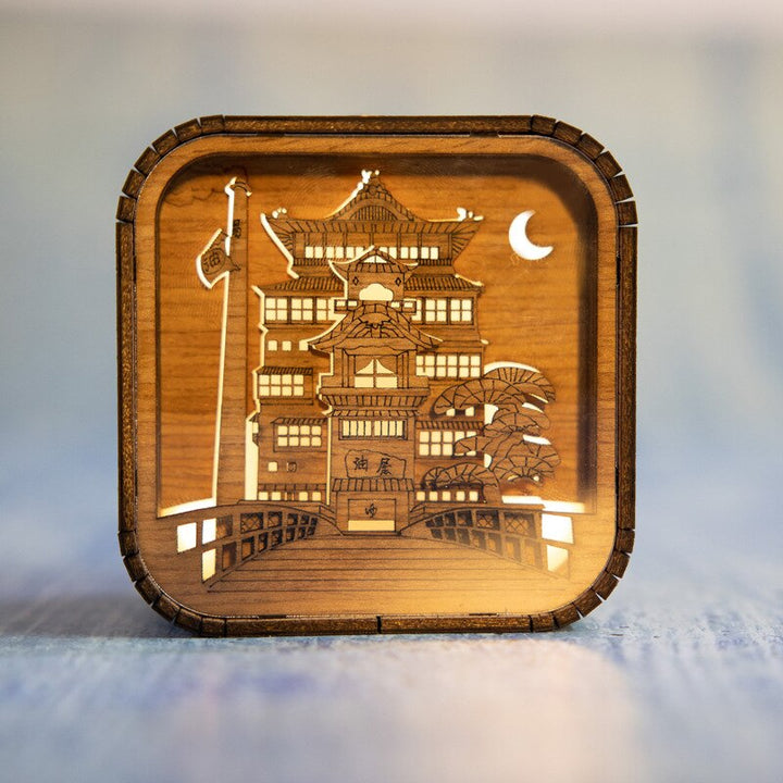 Wooden Music Box Night Light for Cozy Fantasy Decor