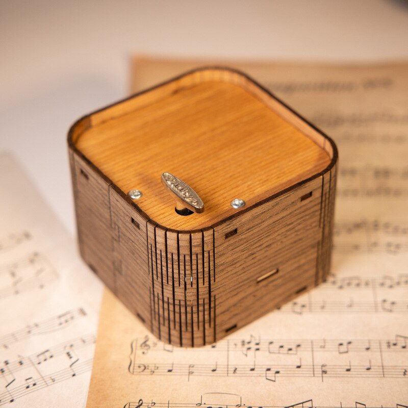 Wooden Music Box Night Light for Cozy Fantasy Decor