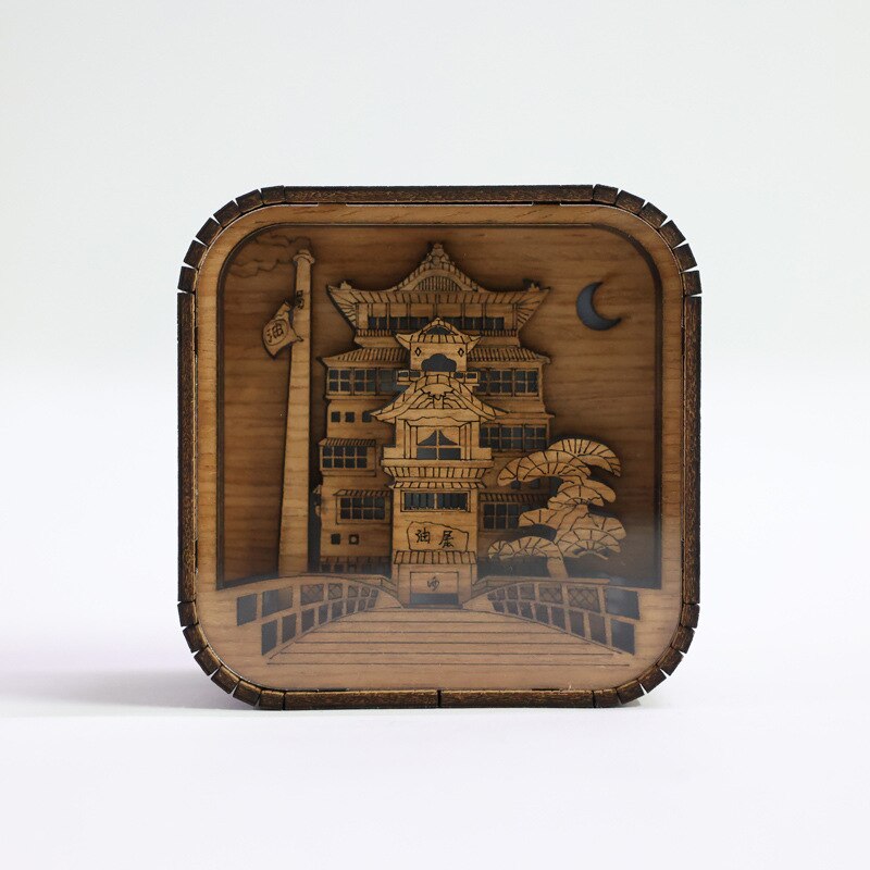 Wooden Music Box Night Light for Cozy Fantasy Decor