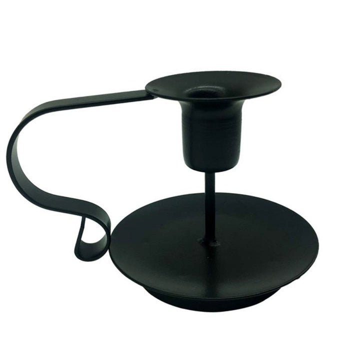 Black Iron Taper Candle Holder for Vintage Decor