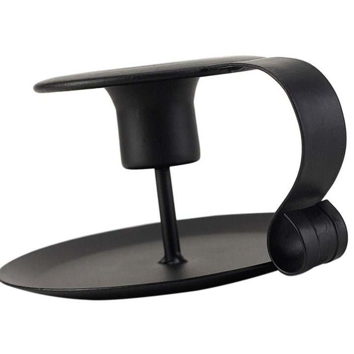 Black Iron Taper Candle Holder for Vintage Decor