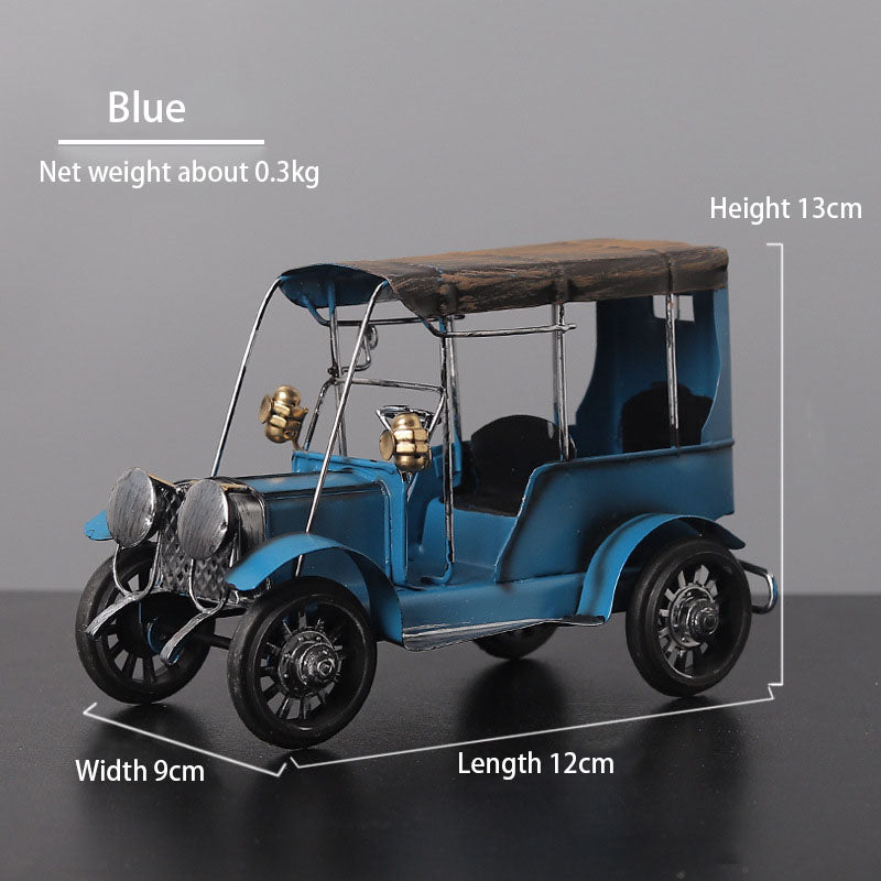Retro Metal Car Ornament for Nostalgic Home Decor Display