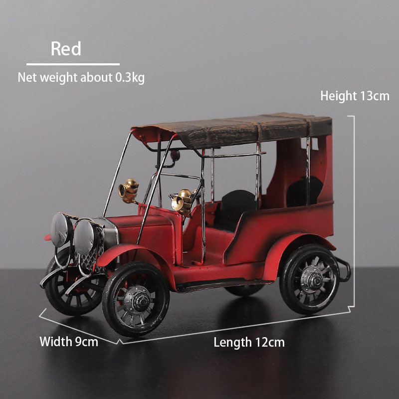 Retro Metal Car Ornament for Nostalgic Home Decor Display