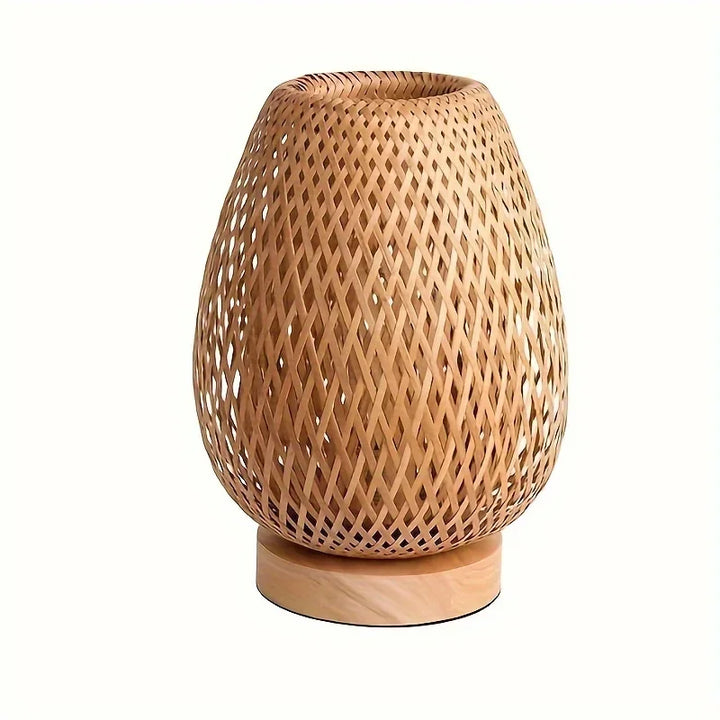 Handwoven Bamboo Desk Lamp, Japanese Warm Ambient Glow