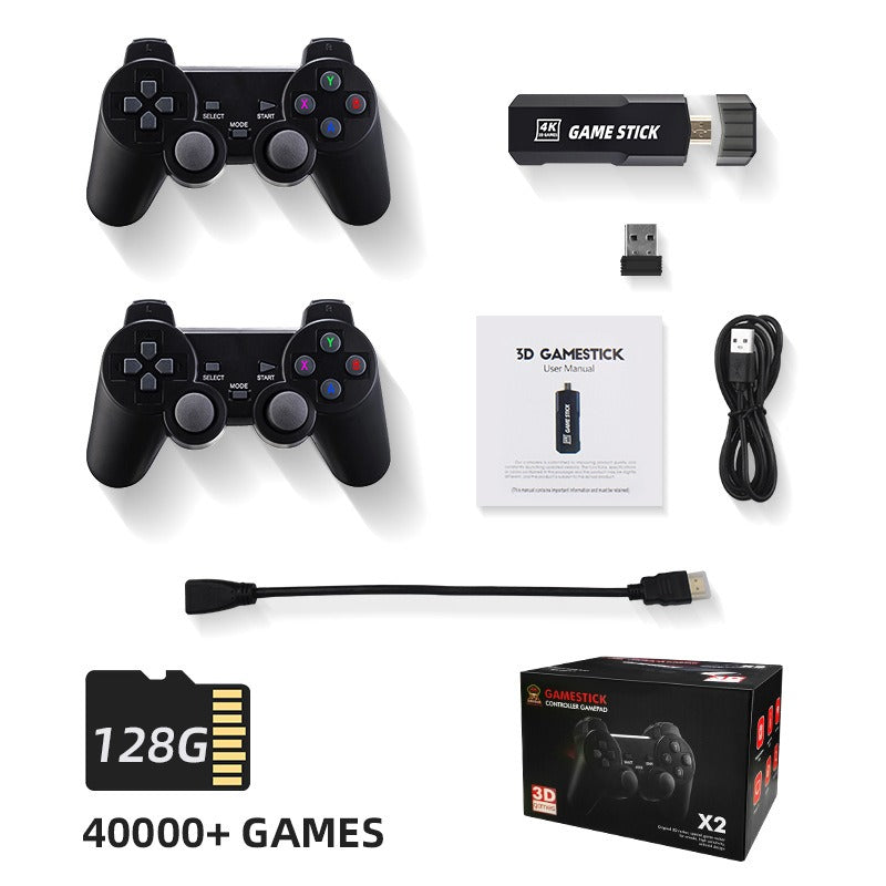 Retro Game Stick with 2 Wireless Controllers, 4K HDMI