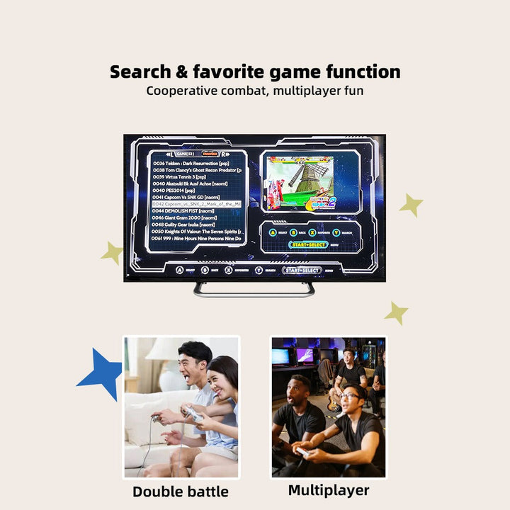 Retro Game Stick with 2 Wireless Controllers, 4K HDMI