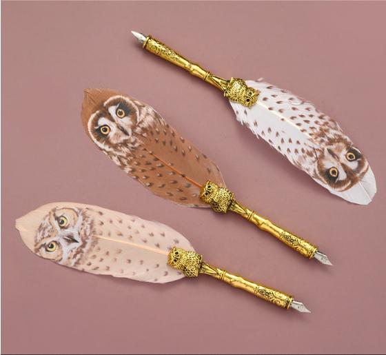 Owl Quill Pen Set: Vintage Writing & Sealing Gift