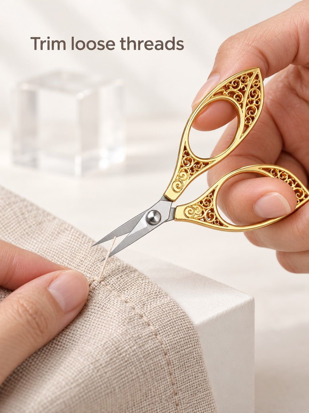 Retro Pointed Filigree Tailor Scissors for Thread Trimming