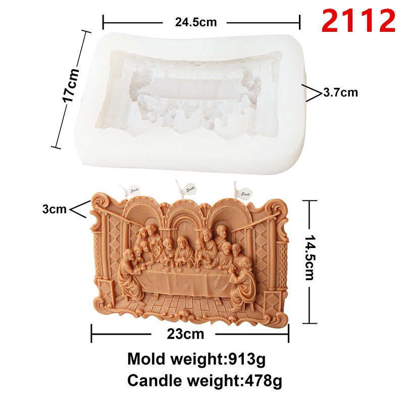 Last Supper Silicone Mold for Relief Candle Casting