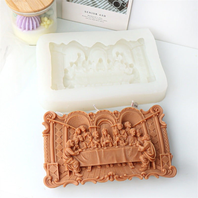 Last Supper Silicone Mold for Relief Candle Casting