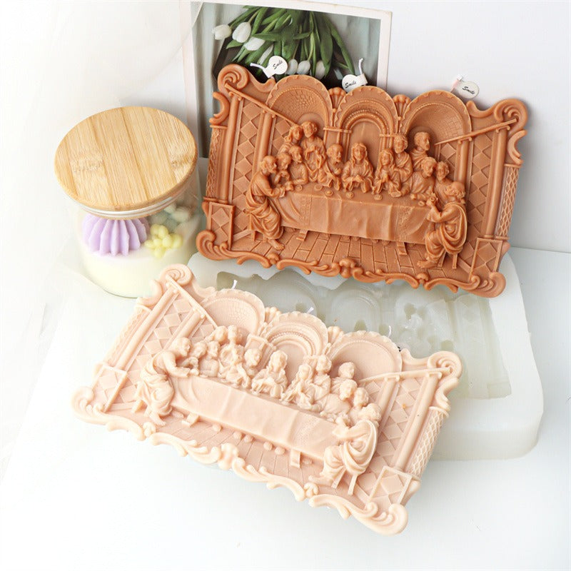Last Supper Silicone Mold for Relief Candle Casting