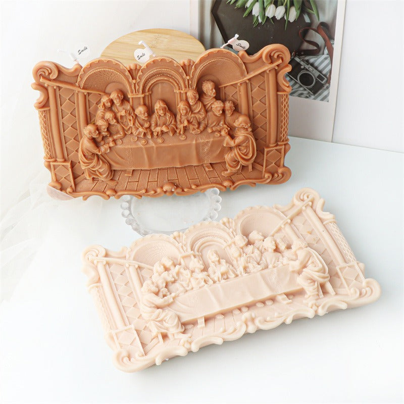 Last Supper Silicone Mold for Relief Candle Casting