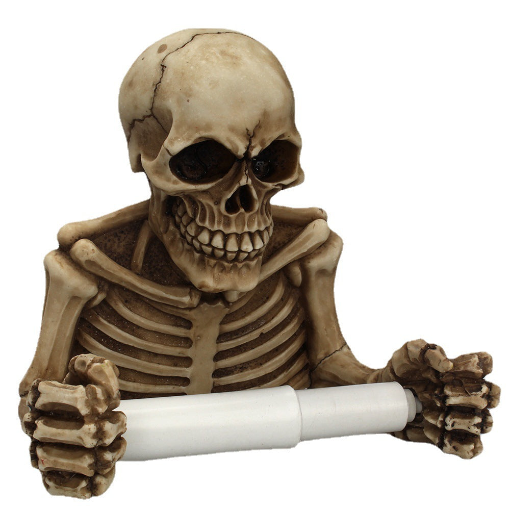 Skull Toilet Paper Holder | Gothic Bathroom Accent