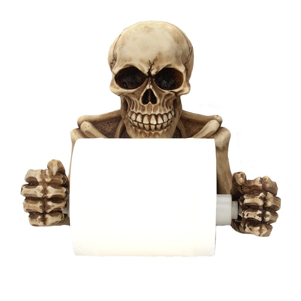 Skull Toilet Paper Holder | Gothic Bathroom Accent