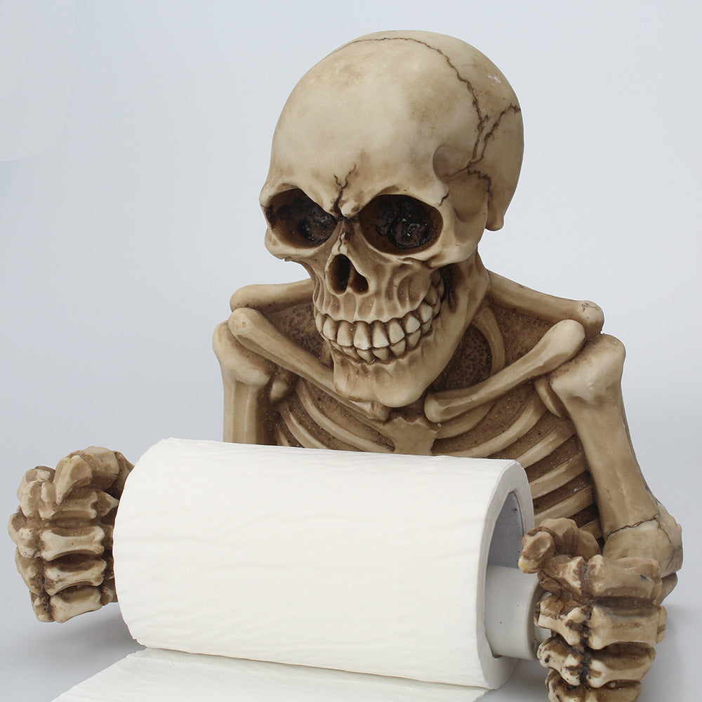 Skull Toilet Paper Holder | Gothic Bathroom Accent