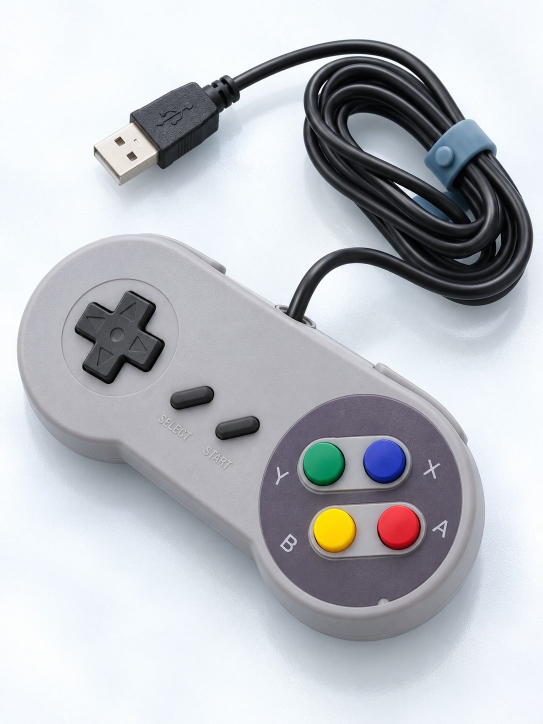 Retro SNES-Style USB Controller for PC Gaming Plug-and-Play
