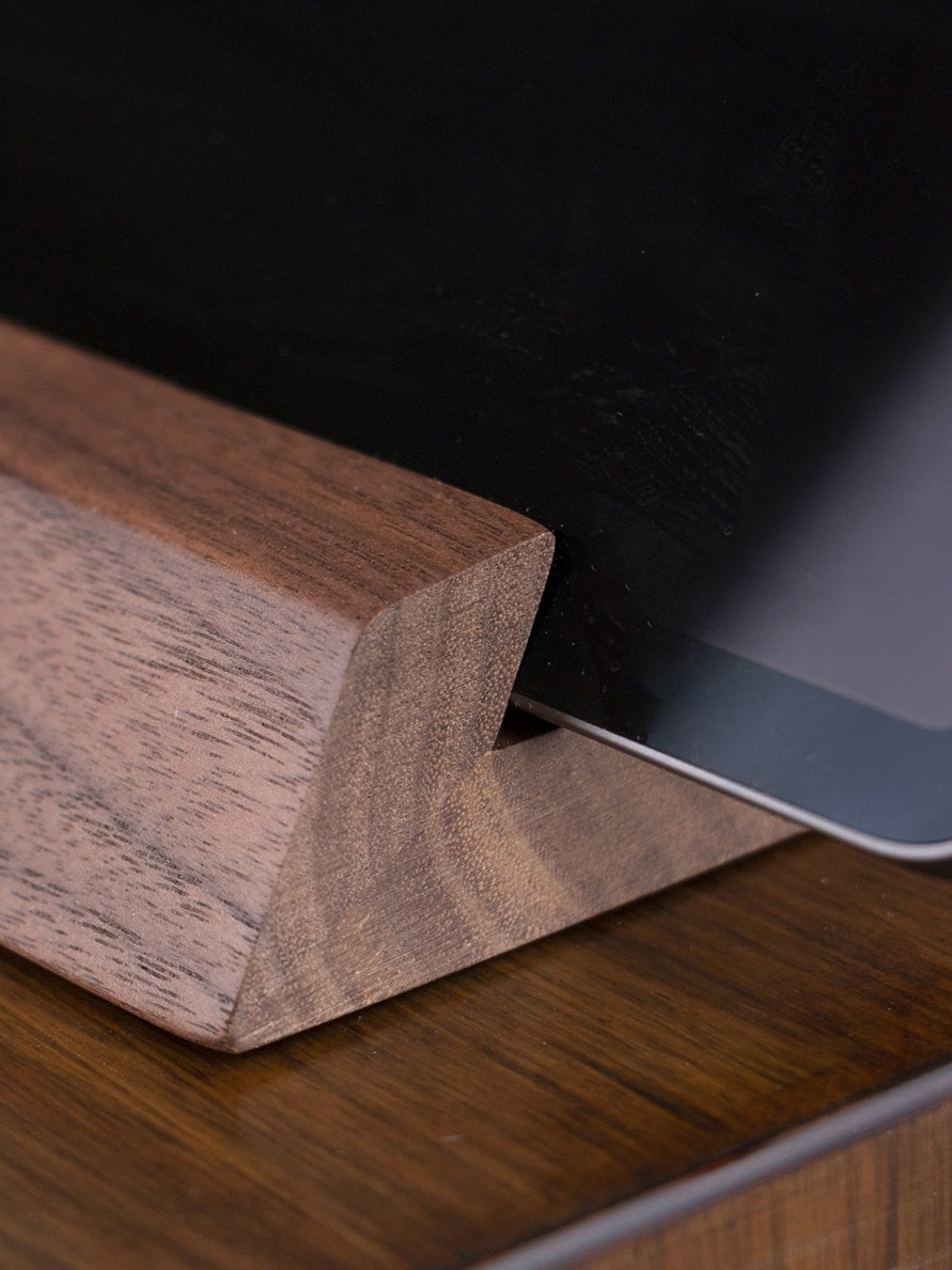Solid Walnut Tablet Stand for Desk Viewing