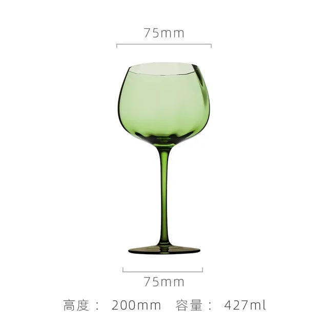 Retro Green Wine Glasses for Vintage Table Settings