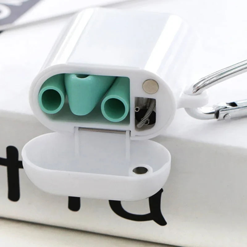Reusable Foldable Silicone Straw with Travel Case and Brush
