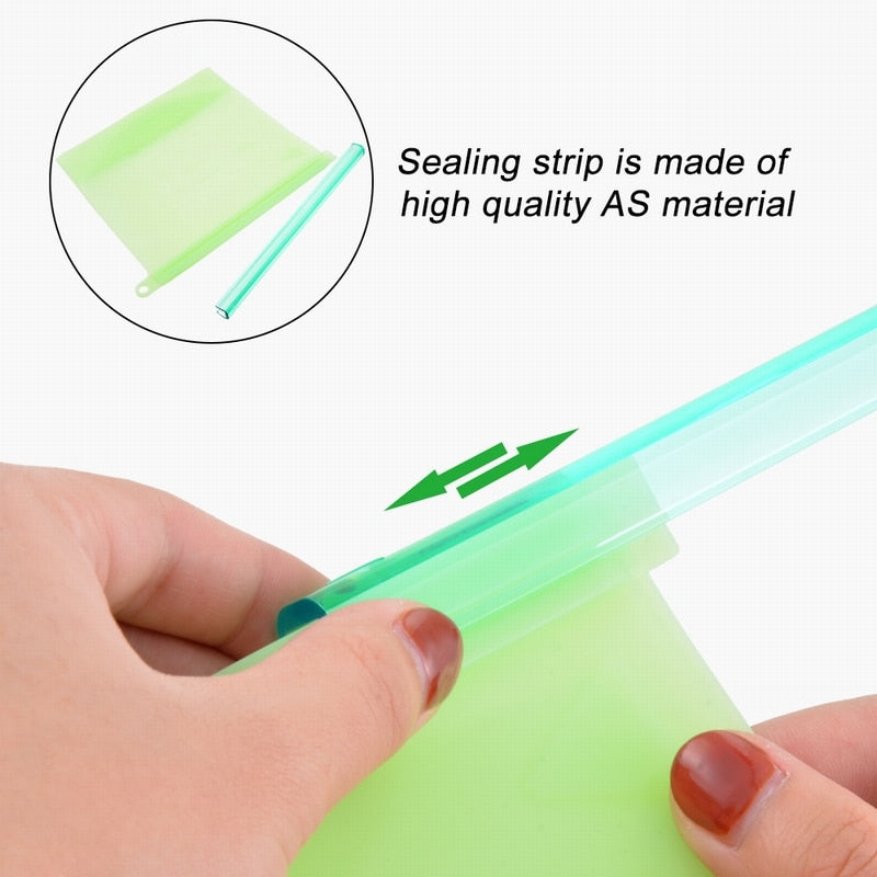 Reusable Silicone Food Storage Bags, Leak-Proof Seal