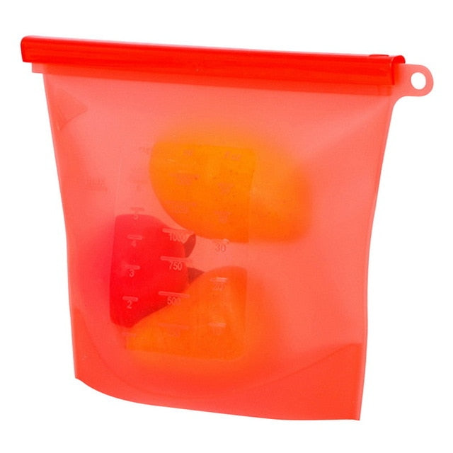 Reusable Silicone Food Storage Bags, Leak-Proof Seal
