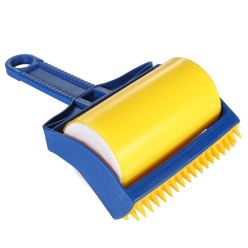Reusable Pet Hair Lint Roller With Bristle Brush