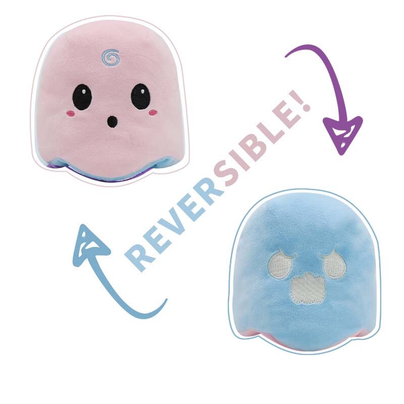 Reversible Flip Plush Toy - Ghost to Santa Snowman Doll