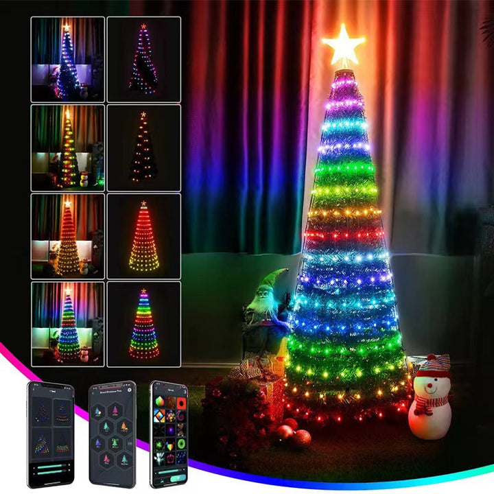 Smart RGB Christmas Lights with App Control & Timer