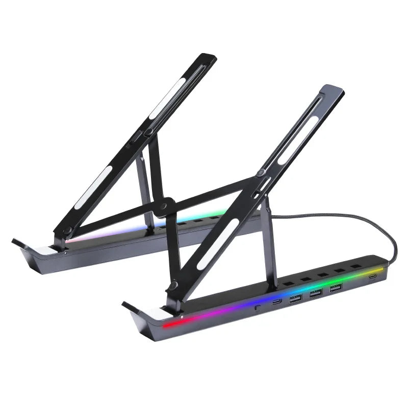 Adjustable Laptop Stand with 6 Heights and USB Hub