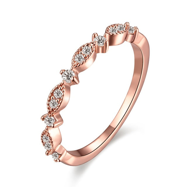 Stackable Cubic Zirconia Wedding Band with Sparkle