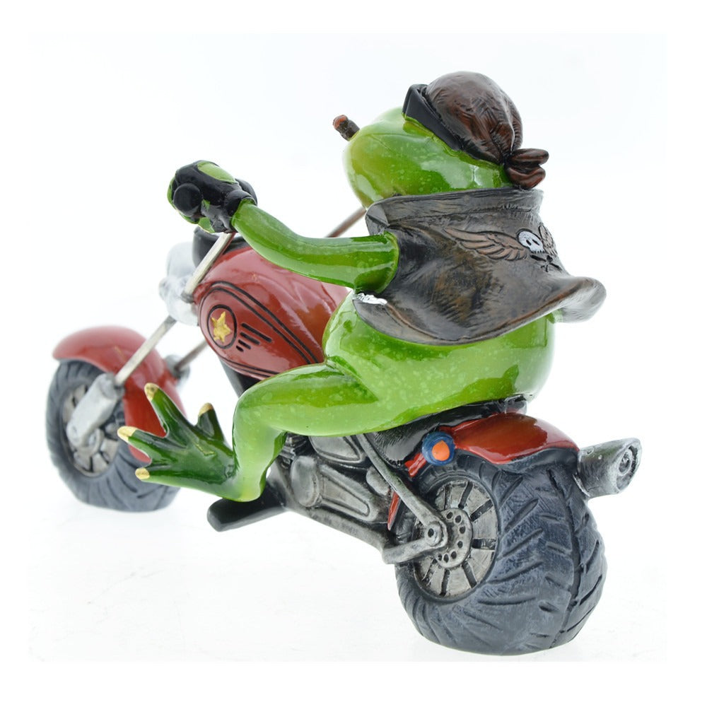 Riding Motorcycle Frog Ornament: Whimsical Home Decor