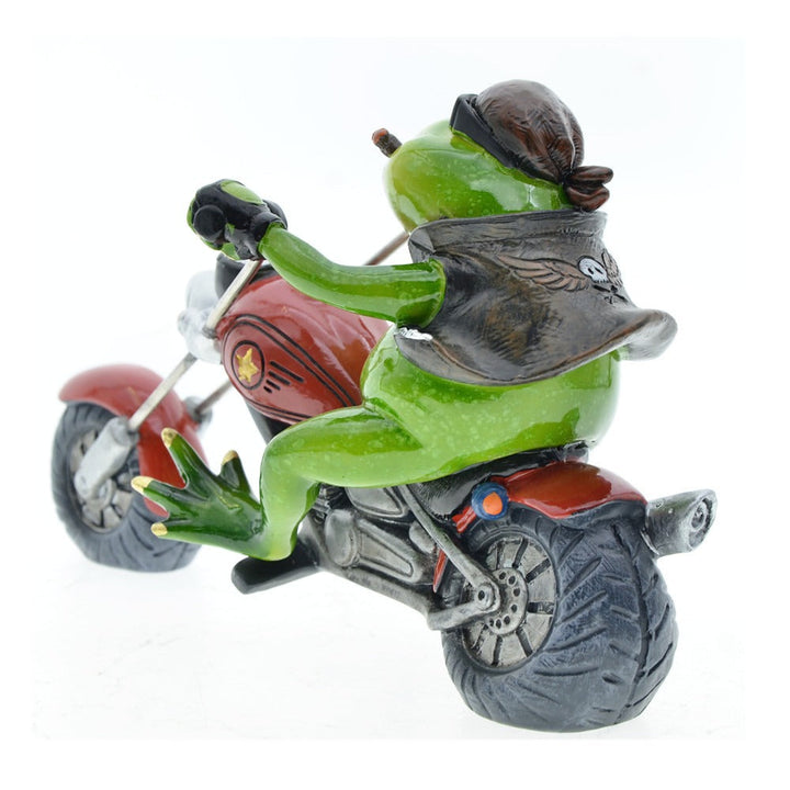 Riding Motorcycle Frog Ornament: Whimsical Home Decor