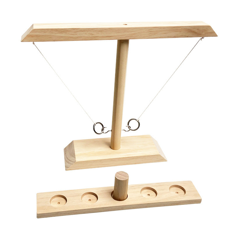 Wooden Ring Toss Game for Compact Screen-Free Party Fun